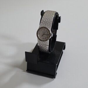 Vtg Mortima Wristwatch Ladies Automatic Works Silver Tone 17 Jewels Antimagnetic